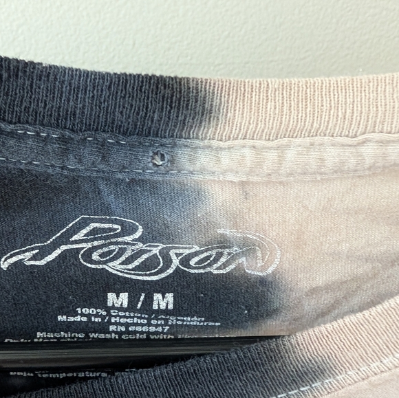 Poison mens graphic split skull band T-shirt size medium - Picture 7 of 8